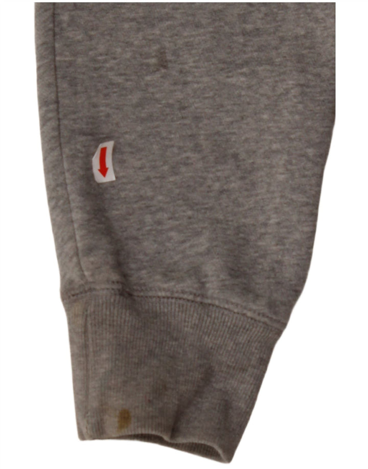 JACK WILLS Mens Graphic Hoodie Jumper Small Grey Cotton