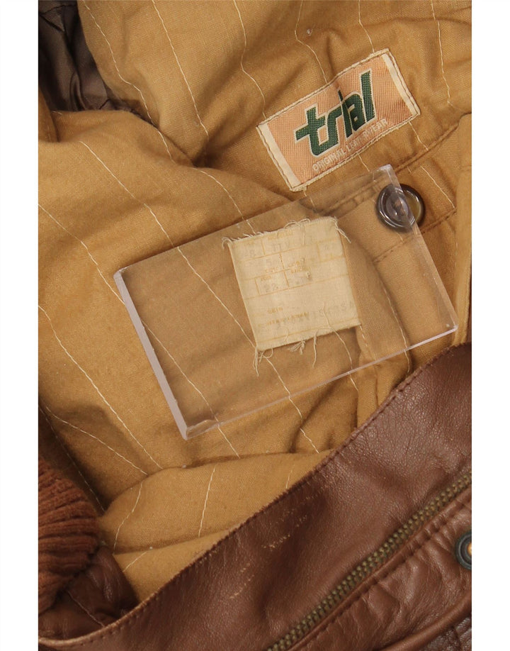 Veste en cuir homme vintage IT 48 Cuir marron moyen