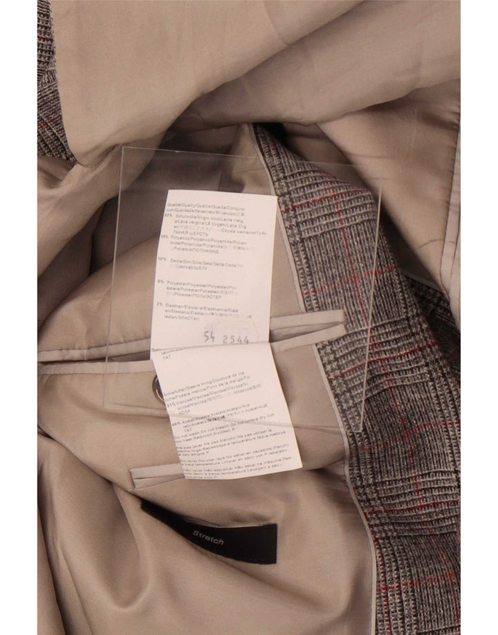 Hugo Boss Veste blazer à 2 boutons pour homme UK 54 2XL Gris pied-de-poule