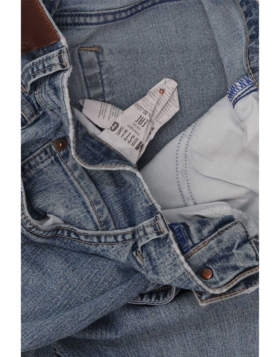 Mustang Jean droit Tramper homme W33 L32 bleu coton