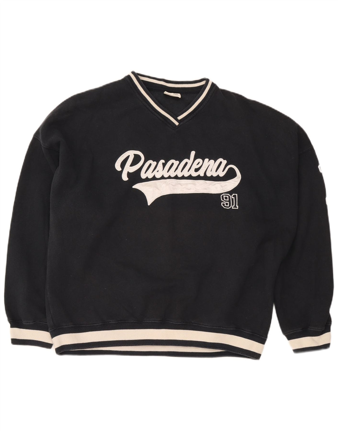 Pull & Bear Pasadena Sweatshirt Jumper Large Bleu Marine Colorblock