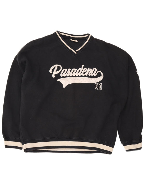 Pull & Bear Pasadena Sweatshirt Jumper Large Bleu Marine Colorblock