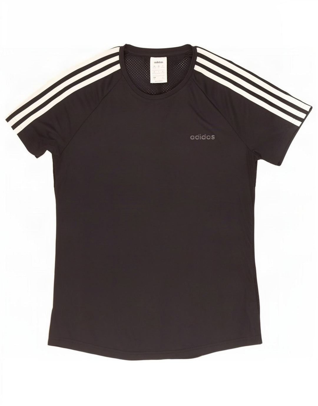 Adidas Climalite T-Shirt Top UK 12/14 Moyen Noir Polyester
