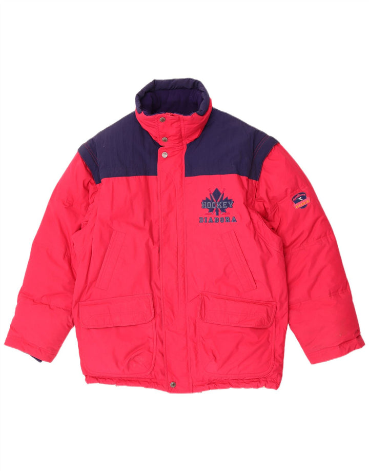 Diadora Veste matelassée coupe ample pour homme UK 36 Petit Rouge Colorblock Polyester