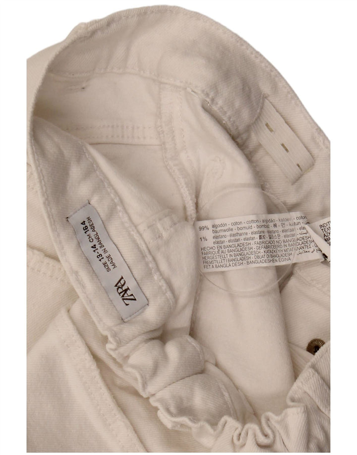 Short en jean fille ZARA 13-14 ans W27 coton blanc
