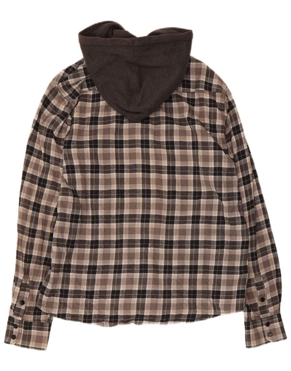 Quiksilver Chemise à capuche en flanelle homme gris moyen coton
