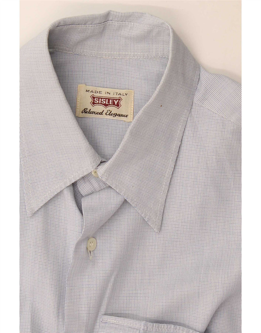 Sisley Chemise Vichy Bleu Moyen Homme