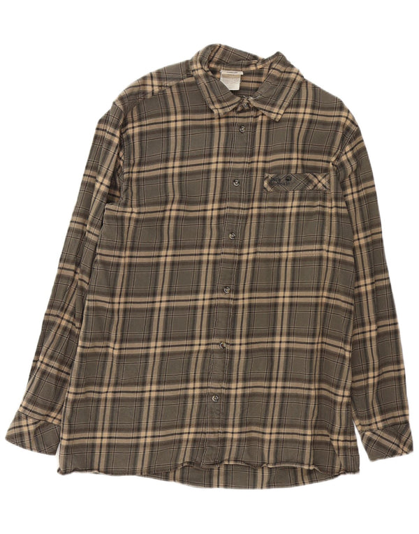 Jack Wolfskin Chemise en flanelle pour homme XL Gris à carreaux en coton