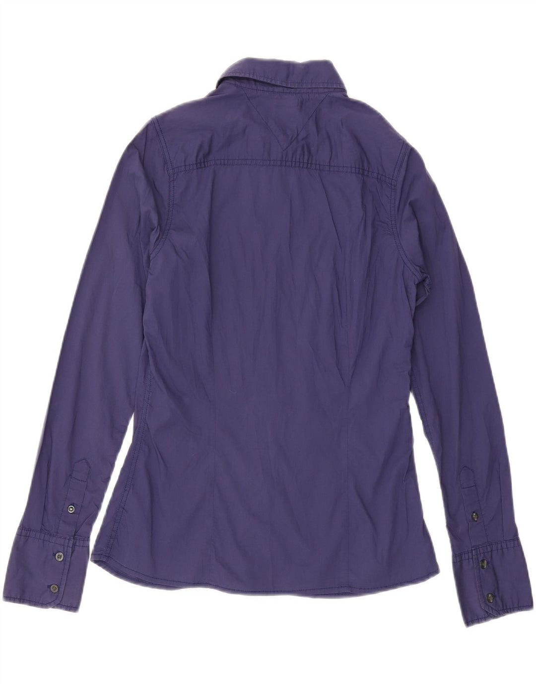 TOMMY HILFIGER Chemise Femme UK 14 Large Bleu Marine Coton