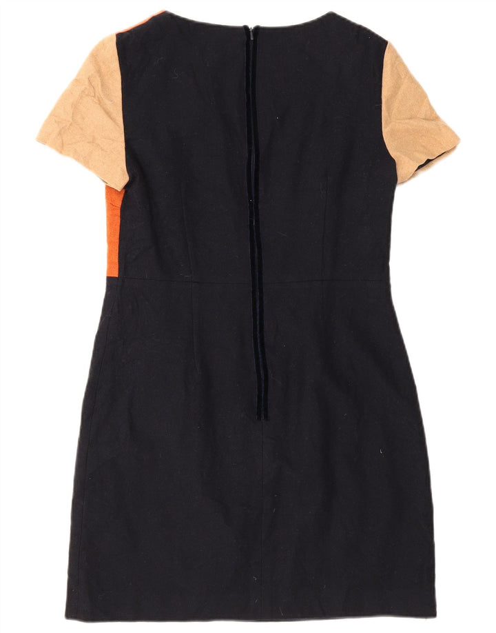 Hobbs Robe fourreau pour femme UK 42 Laine colour block orange moyen