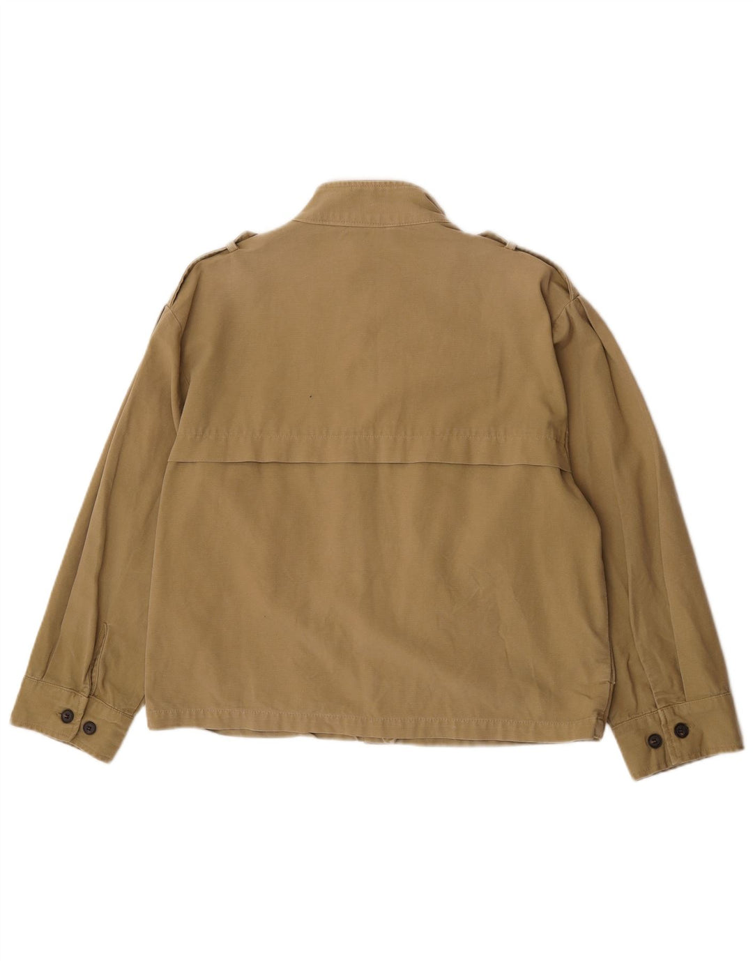 Zara Veste militaire surdimensionnée pour femme UK 10 Petit coton kaki