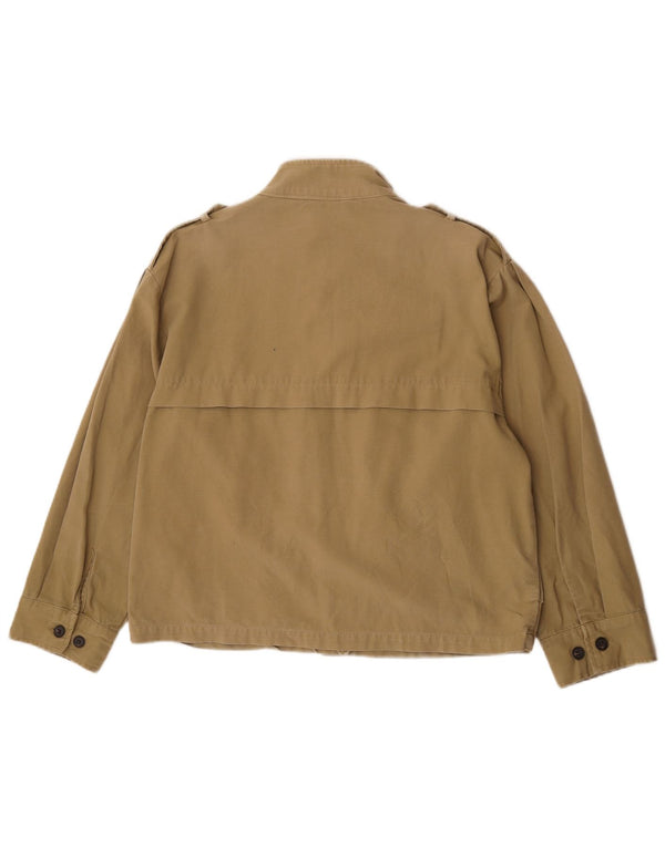 Zara Veste militaire surdimensionnée pour femme UK 10 Petit coton kaki