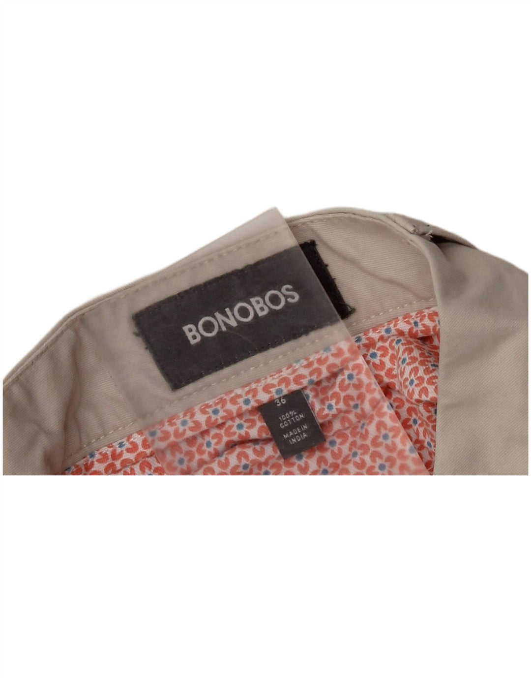BONOBOS Short Chino Homme W36 Large Beige Coton