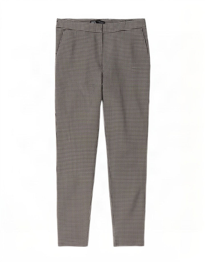 Pantalon Chino Slim Femme Zara Large W30 L27 Vichy Gris