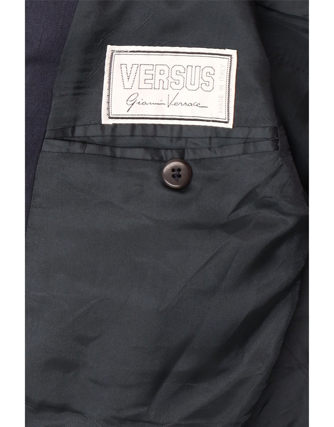 GIANNI VERSACE Costume 2 pièces pour homme UK 40 Large W30 L30 Bleu marine classique