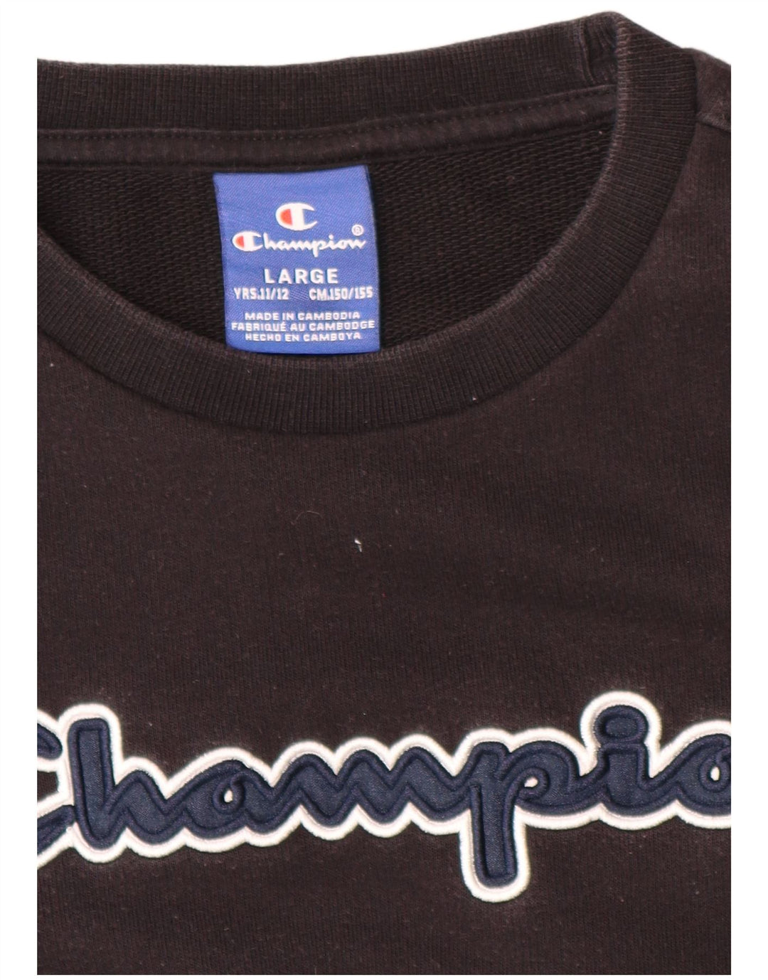 CHAMPION Sweat-Shirt Graphique Garçon 11-12 Ans Grand Noir Coton