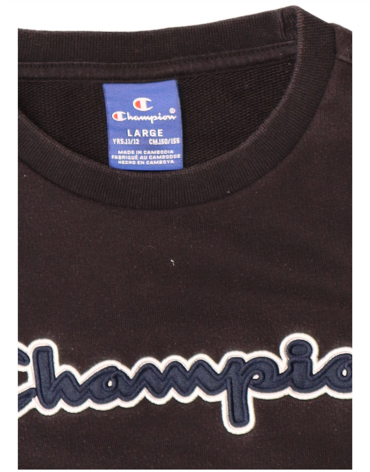 CHAMPION Sweat-Shirt Graphique Garçon 11-12 Ans Grand Noir Coton