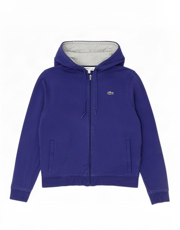 Lacoste Pull à capuche zippé pour homme Taille 5 Grand coton bleu