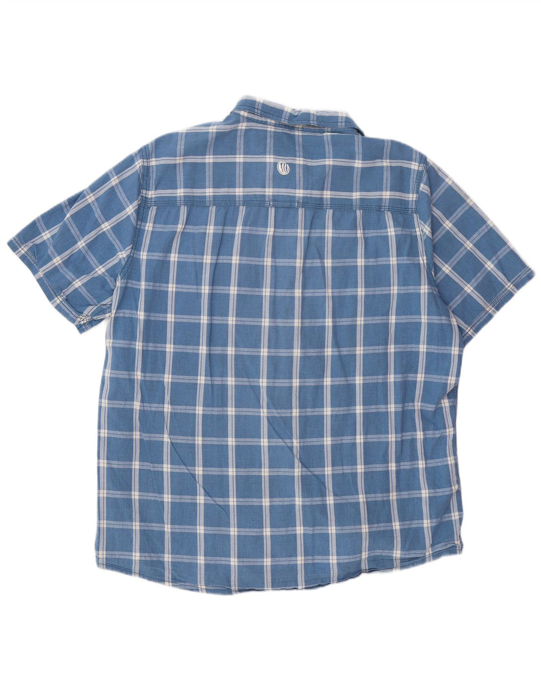 FAT FACE Chemise à manches courtes coupe classique pour hommes, grands carreaux bleus