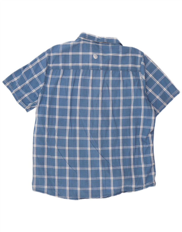 FAT FACE Chemise à manches courtes coupe classique pour hommes, grands carreaux bleus