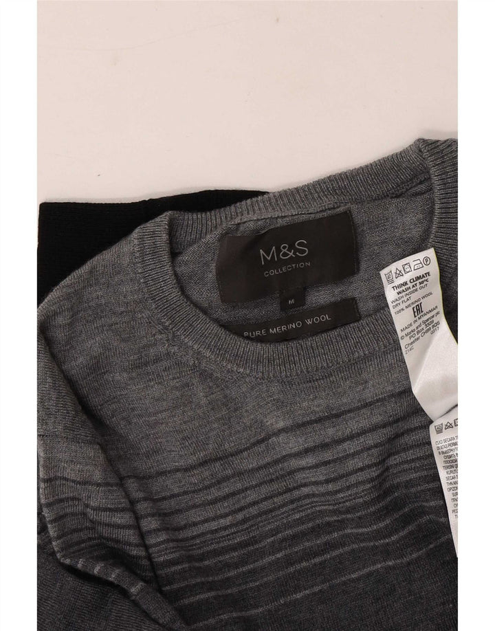 Marks & Spencer Pull à col rond pour homme Bleu marine moyen Colourblock