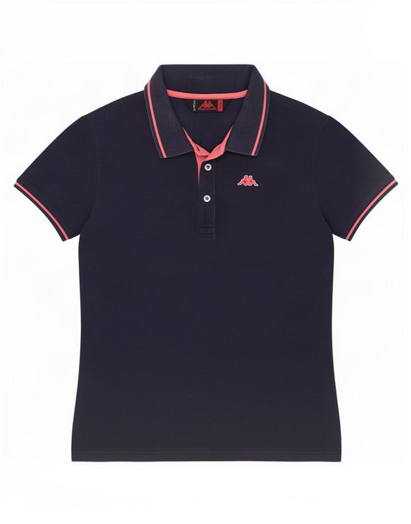 Kappa Polo Femme UK 14 Large Bleu Marine Coton