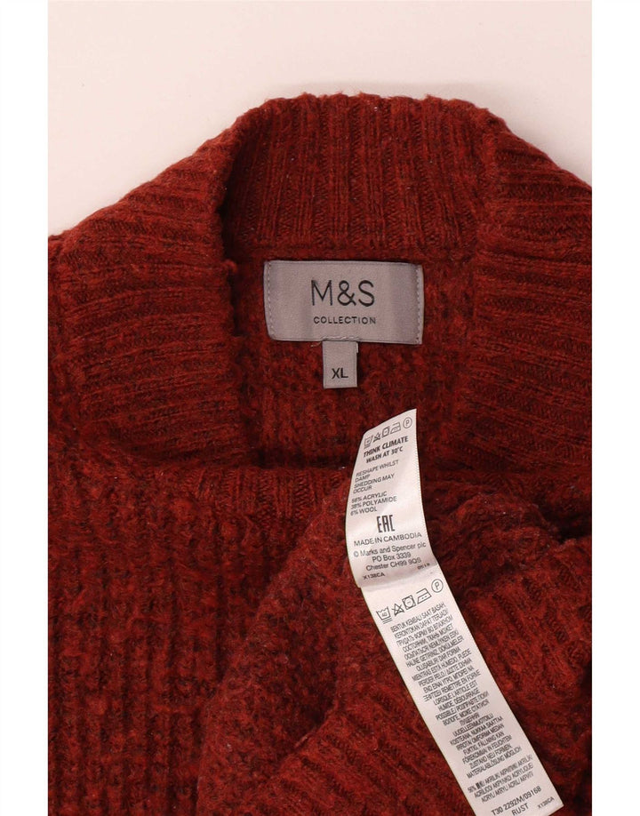 Marks & Spencer Pull col roulé homme XL rouge acrylique