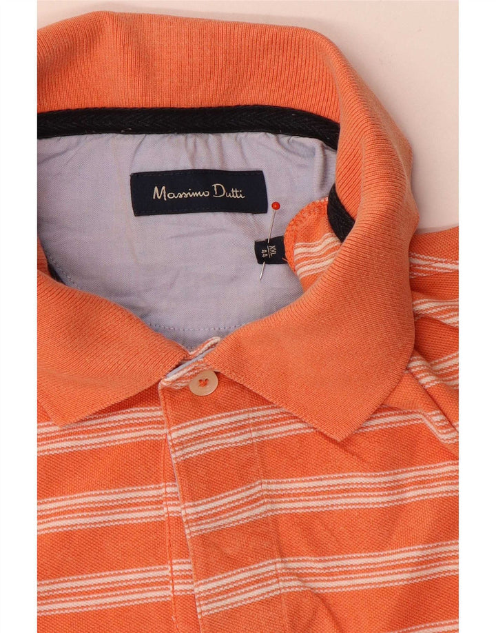 Massimo Dutti Polo Homme 2XL Orange Rayé