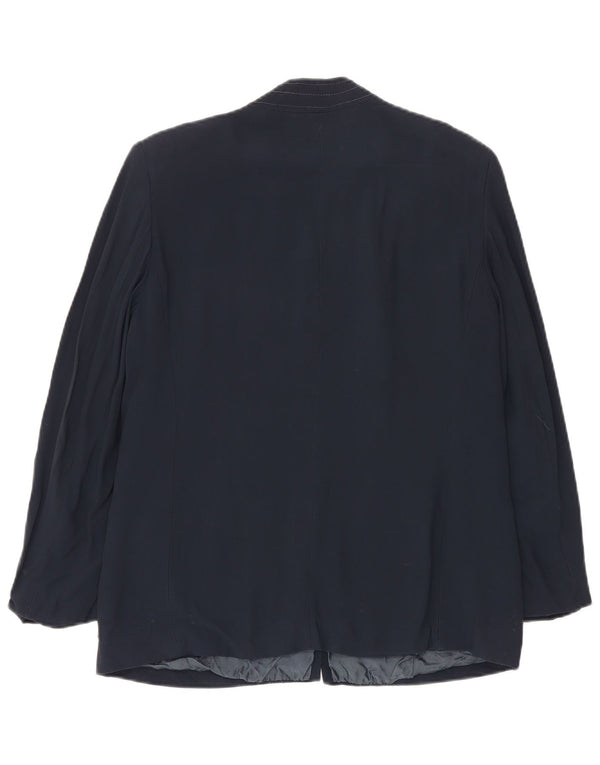 ROCCOBAROCCO Womens 4 Button Blazer Jacket UK 14 Medium Navy Blue