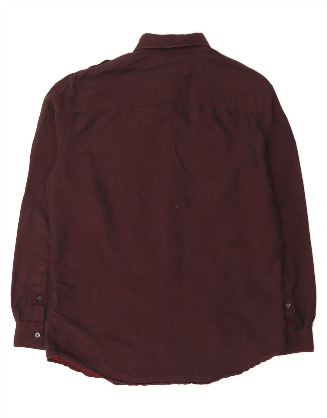 MOSSIMO Mens Slim Fit Military Shirt Large Maroon Gingham Cotton Vintage Mossimo and Second-Hand Mossimo from Messina Hembry 