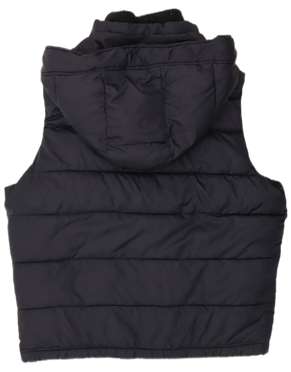 Abercrombie & Fitch Gilet rembourré à capuche pour homme UK 42 XL Bleu marine Polyester