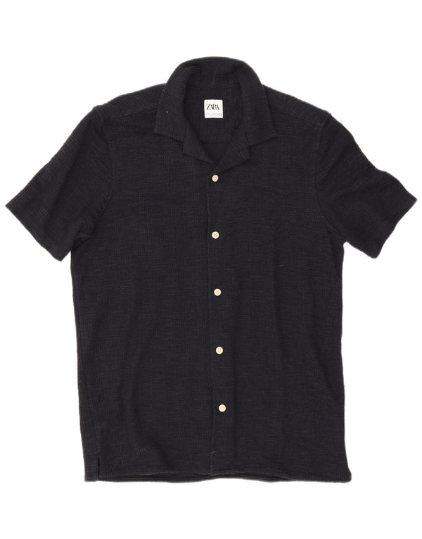 Chemise À Manches Courtes Femme Zara Bleu Marine Moyen
