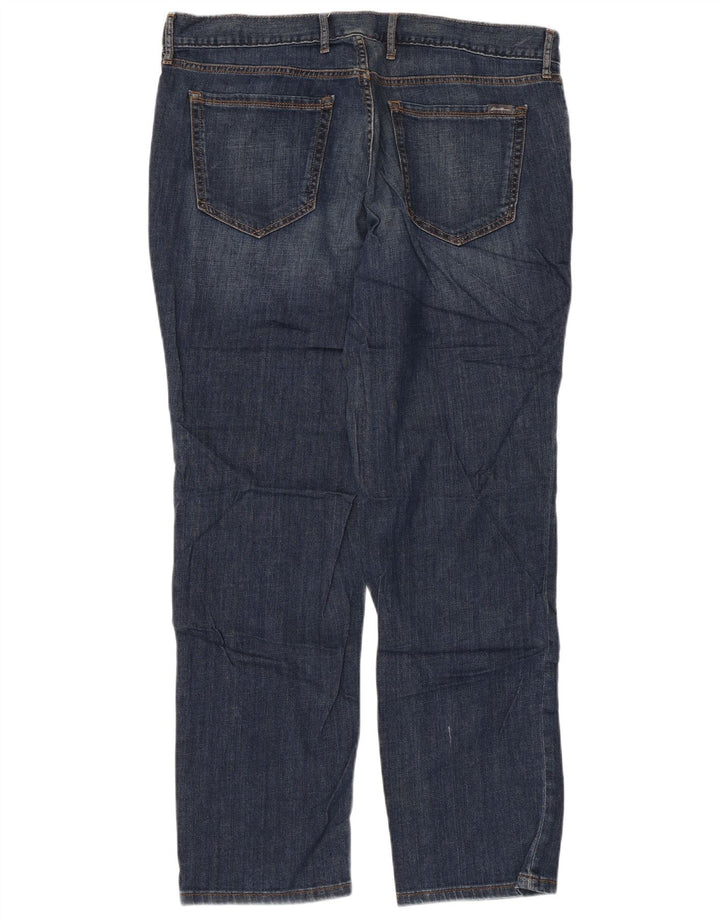 EDDIE BAUER Jean droit Boyfriend effet vieilli pour femme W36 L30 Bleu