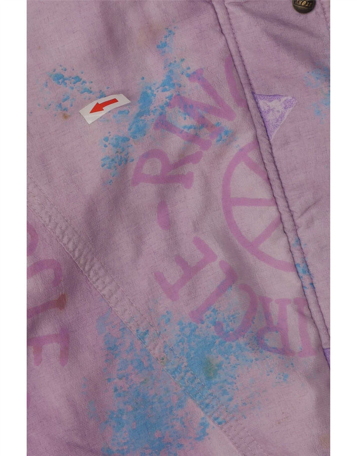 vintage Womens Graphic Ski Combinaison UK 14 Moyen Violet