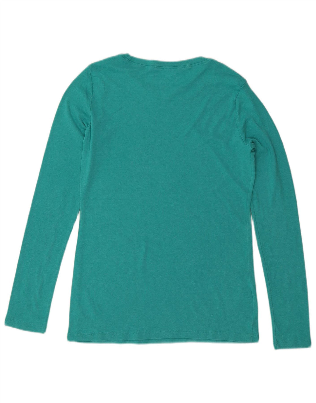 EDDIE BAUER Haut Femme Manches Longues UK 14 Grand Coton Turquoise
