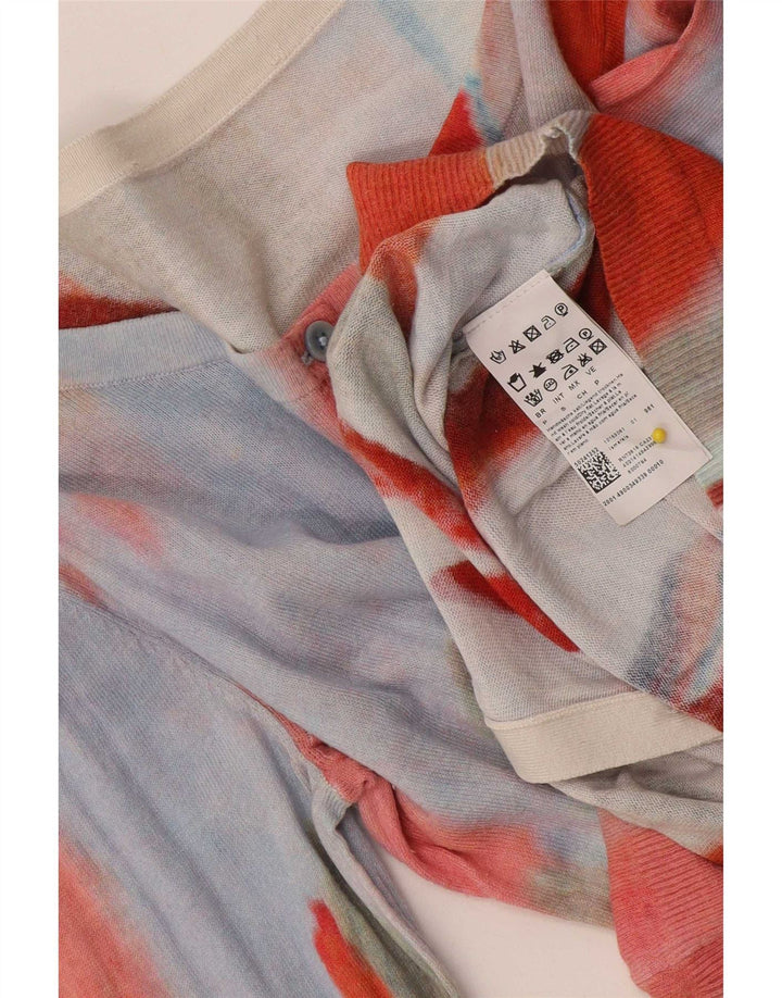 Hugo Boss Pull cardigan à motif abstrait pour femme UK 10 Small Multicolore