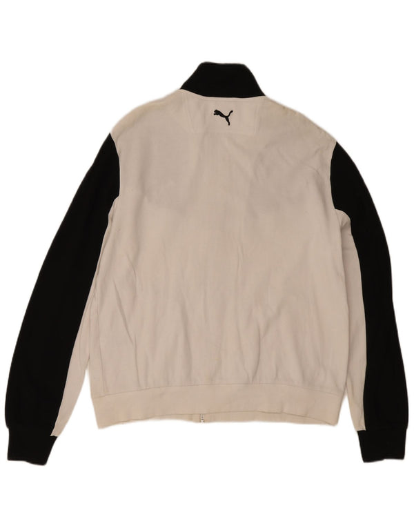Puma Veste de survêtement pour homme en coton color block Large Blanc