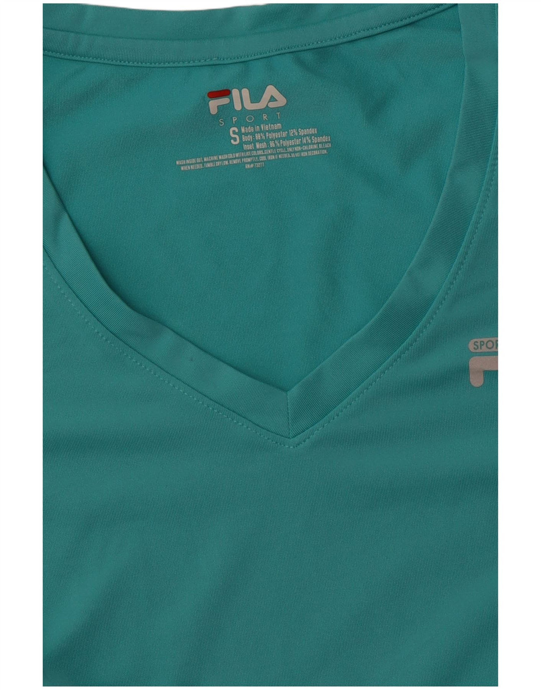 FILA Femme T-Shirt Top UK 8 Small Turquoise Polyester