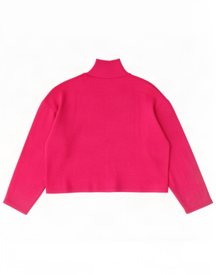 Zara Pull surdimensionné à col roulé pour femme UK 14 Rose moyen