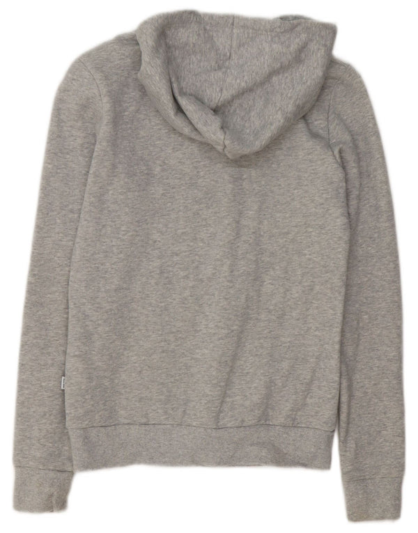 Puma Pull à capuche graphique pour femme UK 6 XS Gris chiné en coton
