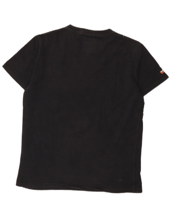 Superdry T-shirt graphique pour femme UK 16 Large Noir Coton