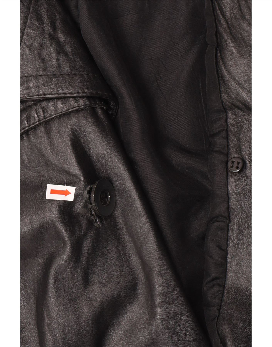 veste en cuir double boutonnage vintage pour homme UK 40 Grand cuir noir