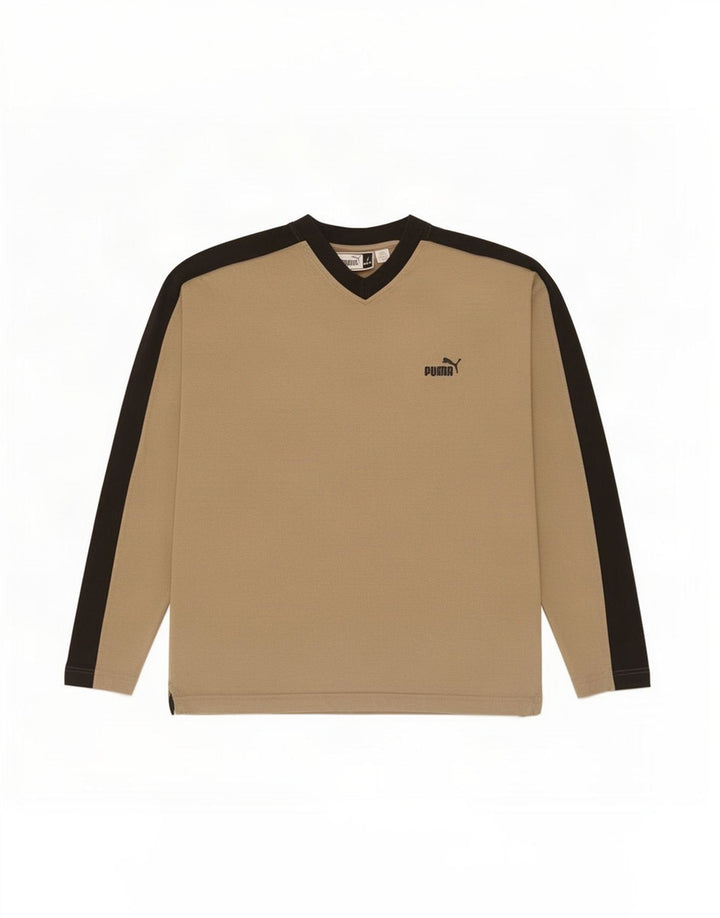 Puma Haut à manches longues pour homme Beige Large Colorblock