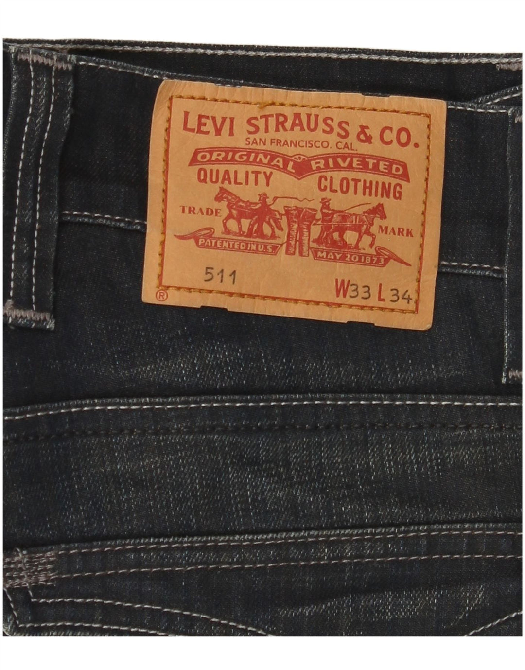 LEVI'S Jean Slim 511 Homme W33 L34 Bleu Marine Coton