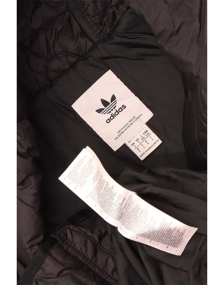 Adidas Veste rembourrée à capuche pour homme UK 40 Large Noir Polyamide