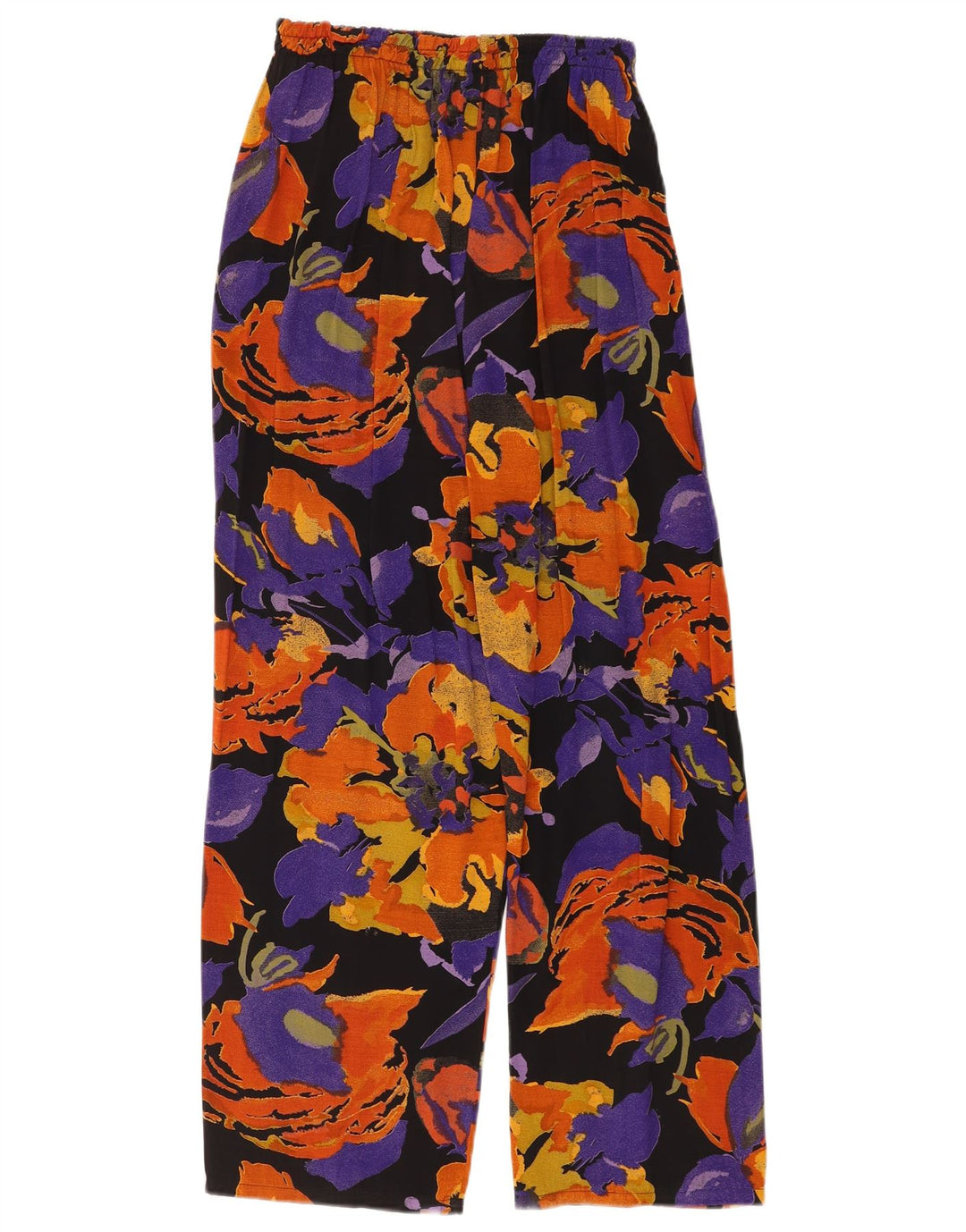 Pantalon décontracté à motif abstrait vintage pour femmes UK 14 Large W32 L26 Multico