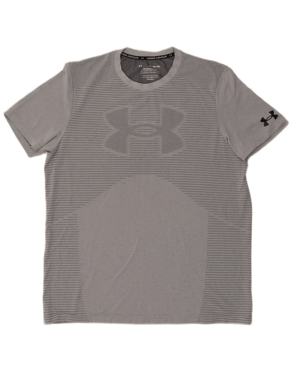 Under Armour T-Shirt Heat Gear Graphic Homme XL Gris Rayure Polyester