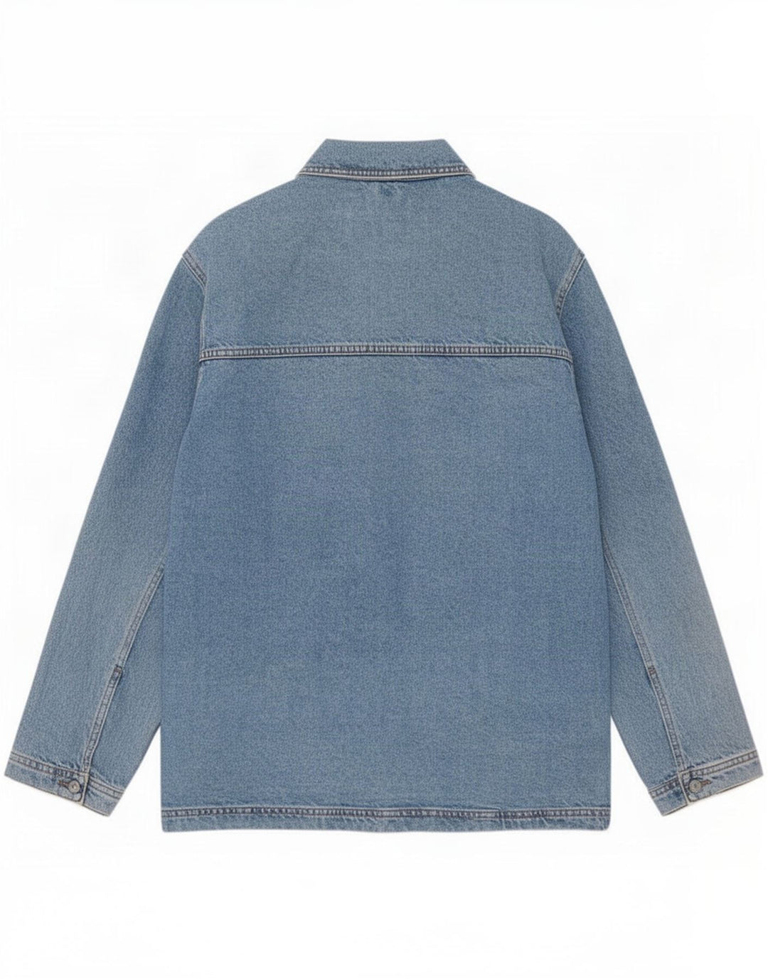Topshop Veste en jean surdimensionnée pour femme UK 10 Petit coton bleu
