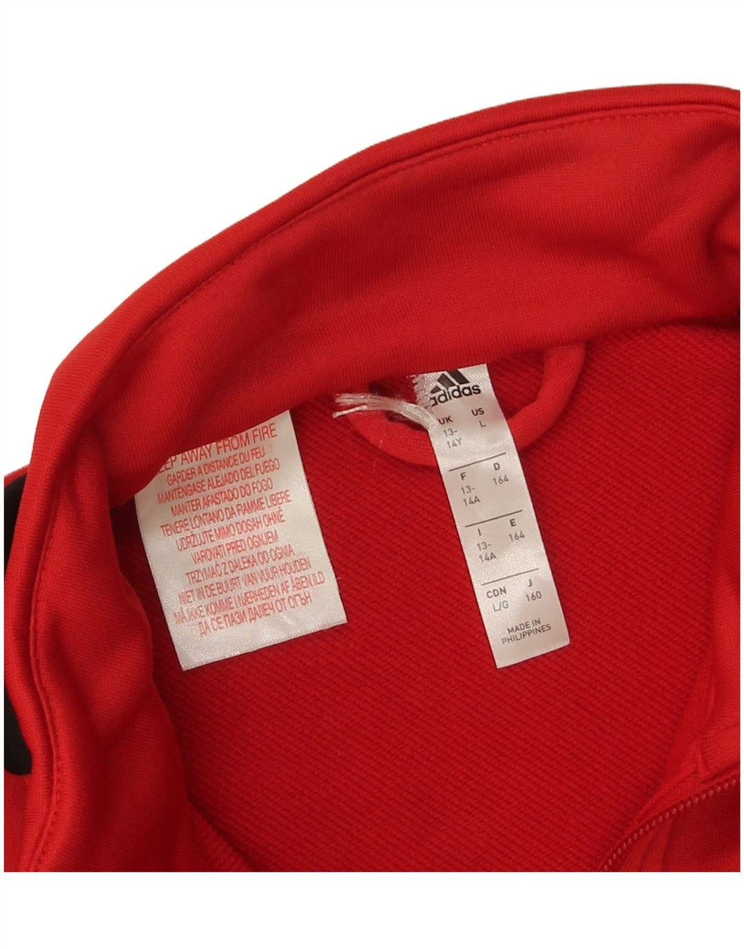 Adidas Veste de Survêtement Garçon 13-14 ans Rouge Colorblock Polyester