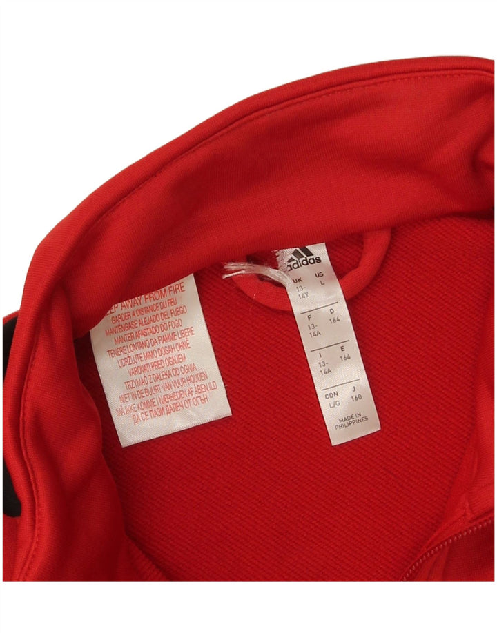 Adidas Veste de Survêtement Garçon 13-14 ans Rouge Colorblock Polyester